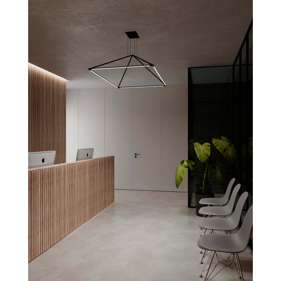 BAIGNOIRES SUSPENDUES 1200MM LED 53,5 BLANC CHAUD - 3000K ON-OFF NOIR 2196LM