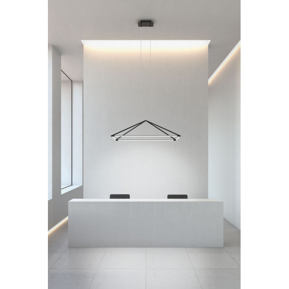 BAIGNOIRES SUSPENDUES 1200MM LED 53,5 BLANC CHAUD - 3000K ON-OFF NOIR 2196LM