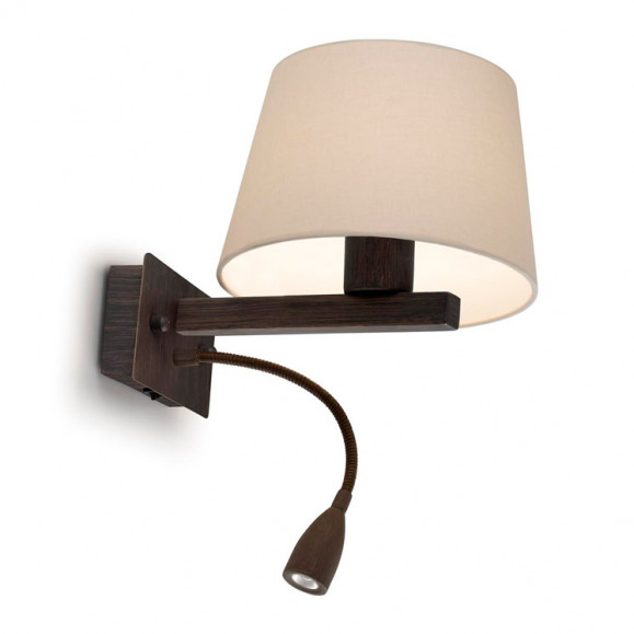 Aplique Torino Marrón envejecido E27 Potencia máx. 15W y LED 3W con difusor Shade round Ø140mm Arenado