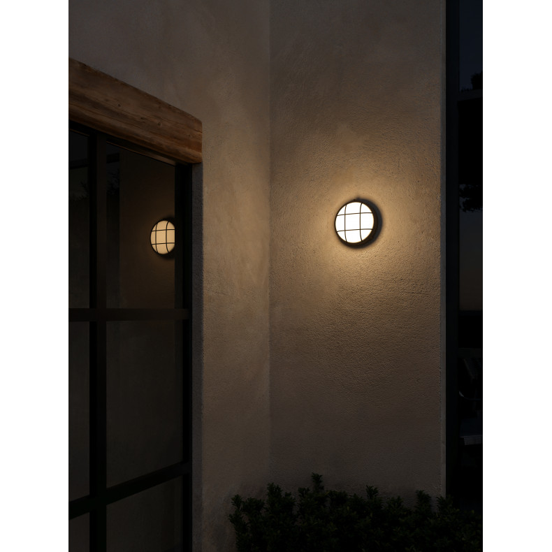 Plafón IP44 Fond Round E27 15W Negro