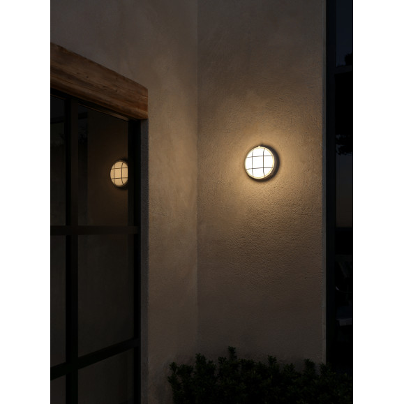 Plafón IP44 Fond Round E27 15W Negro