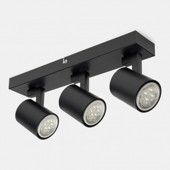 Serie de focos Kaplan 3 Bodies GU10 Negro