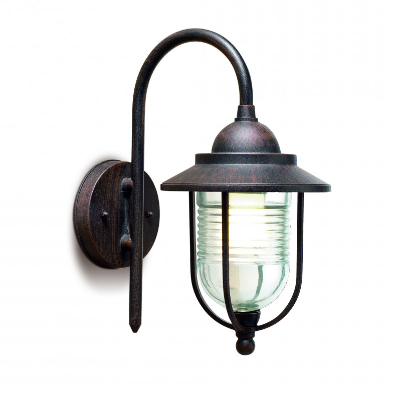 APLIQUE IP44 SIRENA E27 15W MARRÓN ÓXIDO