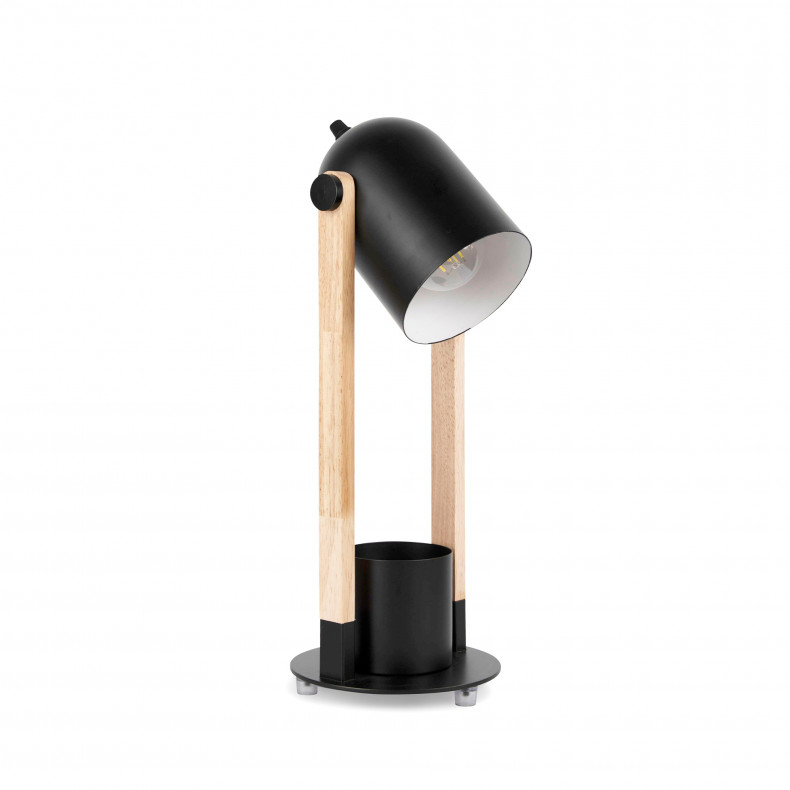 FLEXO CRIPTO E27 15W NEGRO MADERA CLARA