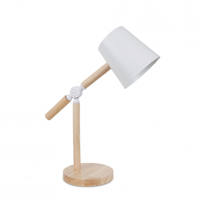 FLEXO POMO E27 15W BLANCO MADERA CLARA