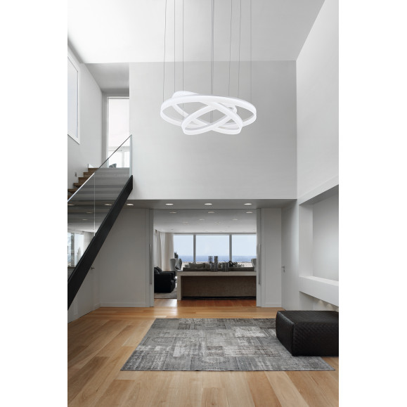 COLGANTE CIRC Ø600 + Ø800 LED 58W 3000K ON-OFF BLANCO 3799