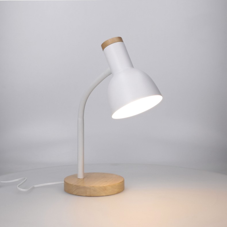 flexo de escritorio nórdico nordico lampara de mesa lámpara led madera natural sostenible e27