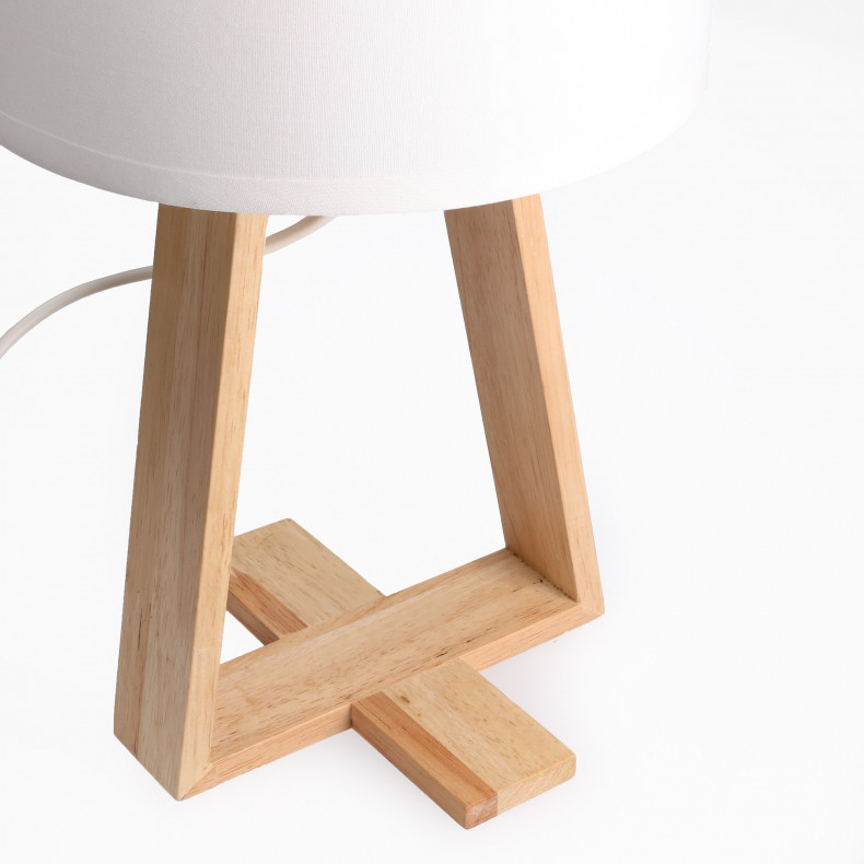 Lámpara de Mesa de Madera y Textil Nuts