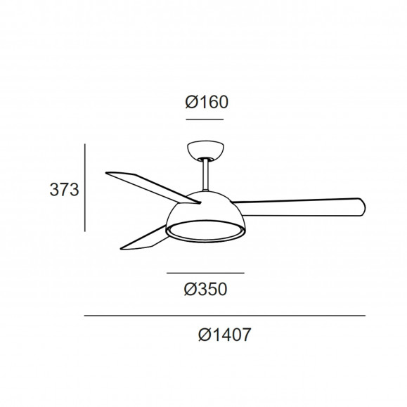 Ventilador de techo con luz Gregal