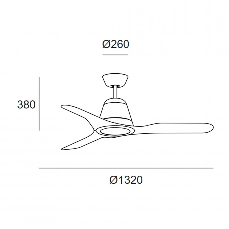 Ventilateur de plafond Tiga avec lumière