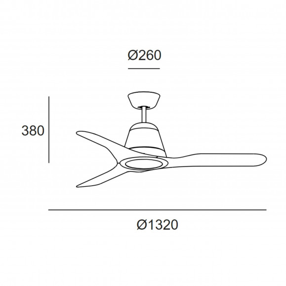 Ventilateur de plafond Tiga avec lumière