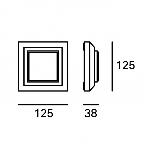 Aplique Exterior LED Grove Diffuser Square