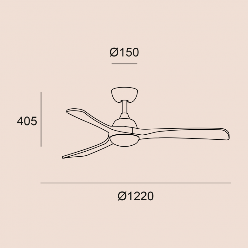 Ventilador de techo con luz Bosc