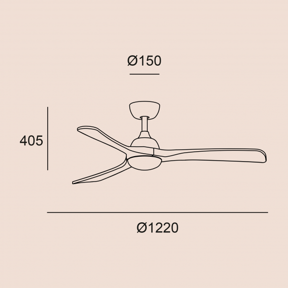Ventilador de techo con luz Bosc