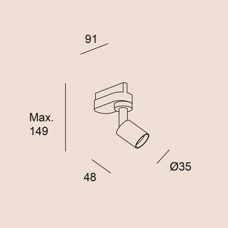 Foco Proyector de Carril Key Model Tub