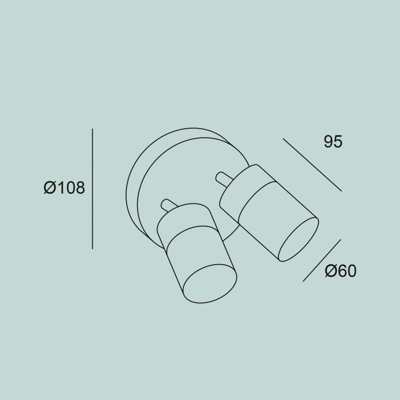 Pixa Outdoor Wall Lamp 2 Spotlights