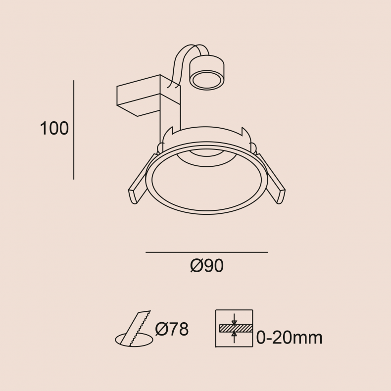 Downlight empotrable de techo Ter
