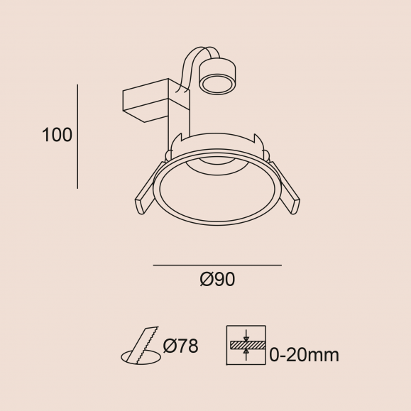 Downlight empotrable de techo Ter