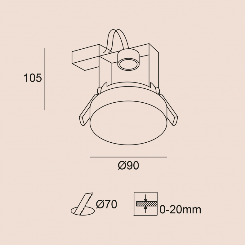 Downlight empotrable de techo Lab