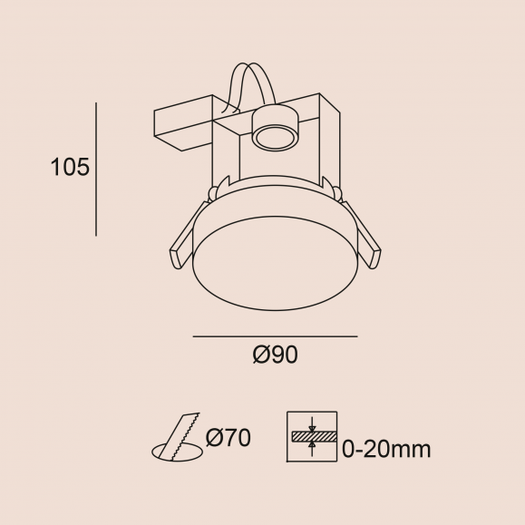 Downlight empotrable de techo Lab