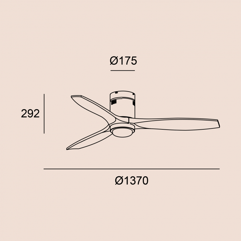 Ventilador de techo Stem con luz