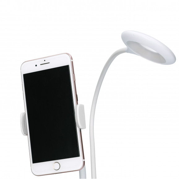 Luz de lectura con soporte para móvil y pinza Servi