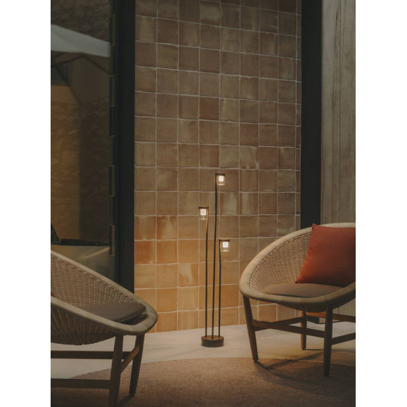 Baliza de jardín Sinia 800mm IP65 LED 2700K Marrón