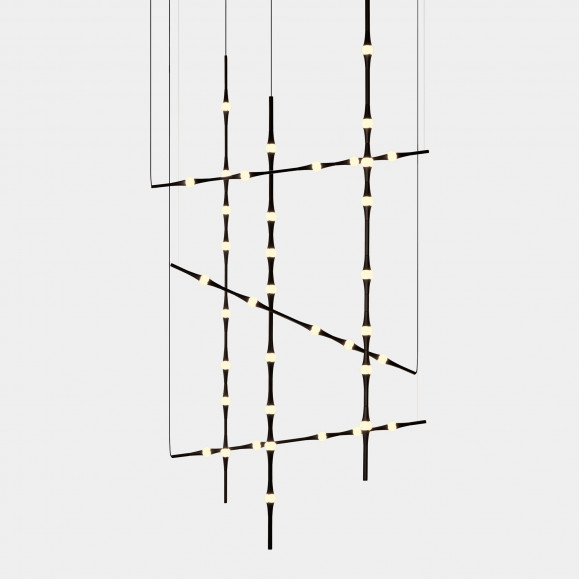Colgante Dew Vertical 1700mm Surface Negro