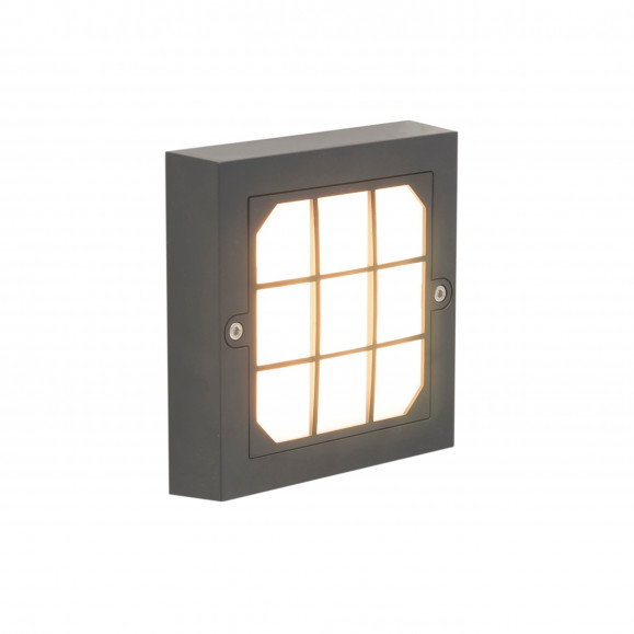 Applique extérieure carrée Netz à lumière blanc chaud 3000K en noir