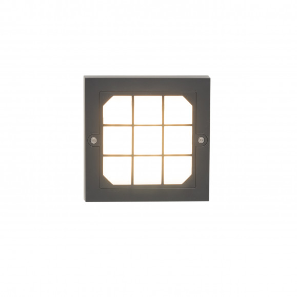 Applique extérieure carrée Netz à lumière blanc chaud 3000K en noir