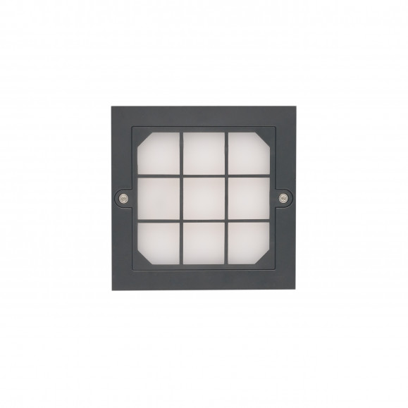 Applique extérieure carrée Netz à lumière blanc chaud 3000K en noir