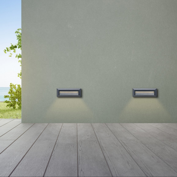 APLIQUE IP65 SIRAM LED 2.5 BLANCO CÁLIDO - 3000K ON-OFF GRIS URBANO 290