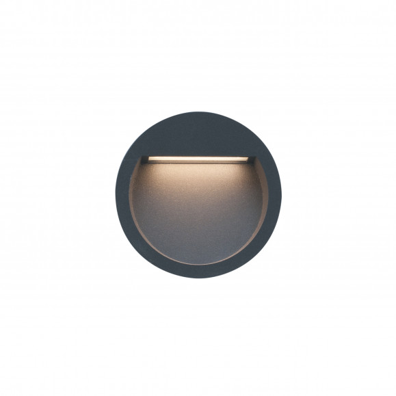 Medi empotrable de pared exterior con luz led blanco cálido 3000K en color gris urbano