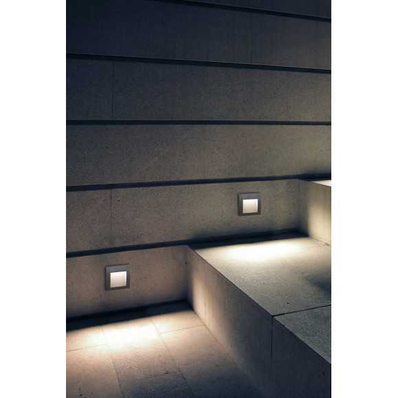 Encastré mural IP65 Face LED 1.7 4000K Gris 120lm