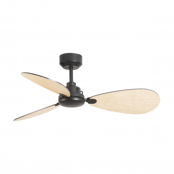 VENTILADOR BLUME NEGRO MADERA CLARA NULL