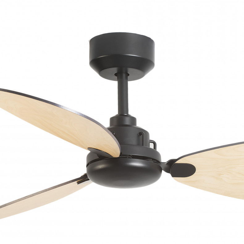 VENTILADOR BLUME NEGRO MADERA CLARA NULL