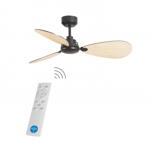 VENTILADOR BLUME NEGRO MADERA CLARA NULL