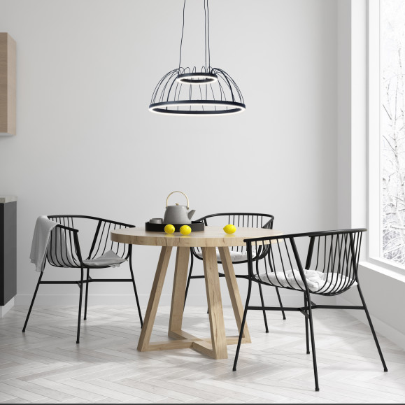 CERCLE SUSPENSION LED 24 BLANC NEUTRE - 4000K ON-OFF NOIR