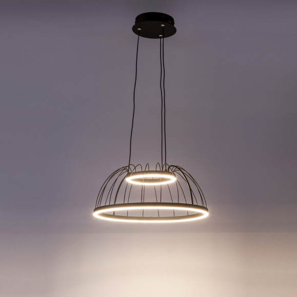 CERCLE SUSPENSION LED 24 BLANC NEUTRE - 4000K ON-OFF NOIR