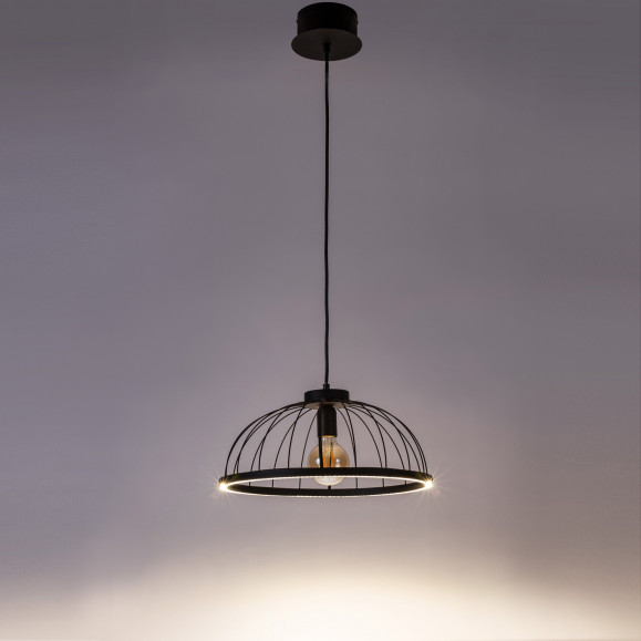 CERCLE LED SUSPENSION E27 39 BLANC NEUTRE - 4000K ON-OFF NOIR