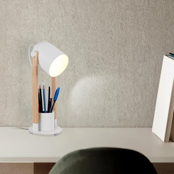 LUZ DE LECTURA CRIPTO E27 15W MADERA CLARA BLANCO