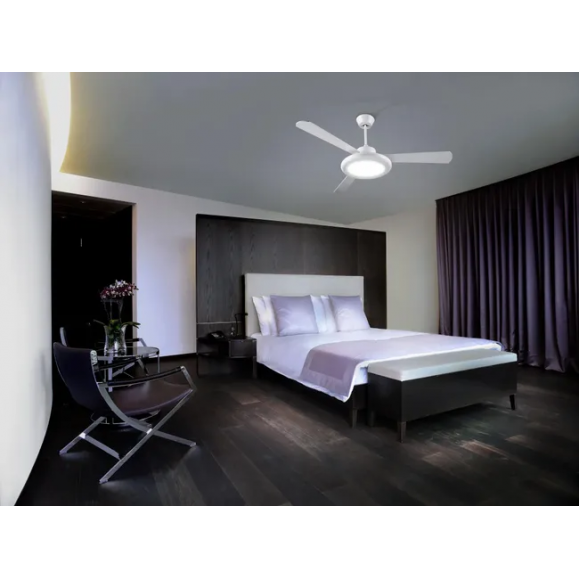 VENTILADOR BAHIA 1320 IP20 LED BLANCO CÁLIDO - 3000K ON-OFF BLANCO BRILLANTE