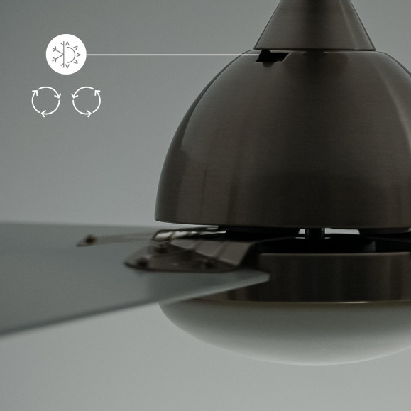 BORNEO IP20 VENTILATEUR E27 SANTIN PLAQUÉ NICKEL BLANC
