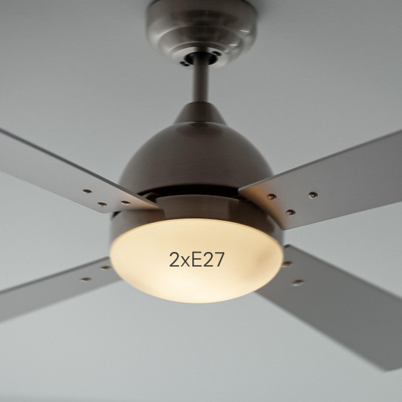 BORNEO IP20 VENTILATEUR E27 SANTIN PLAQUÉ NICKEL BLANC