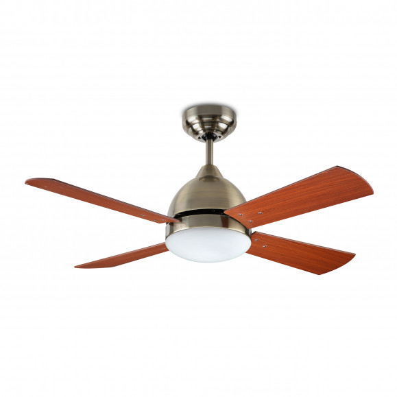BORNEO IP20 VENTILATEUR E27 PLATINE ET BOIS TECK