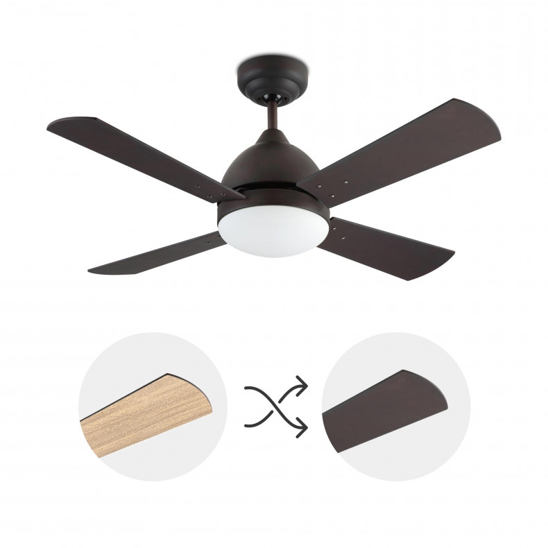 VENTILATEUR IP20 BORNEO E27 BOIS DE...