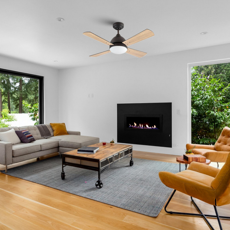 VENTILATEUR IP20 BORNEO E27 BOIS DE...