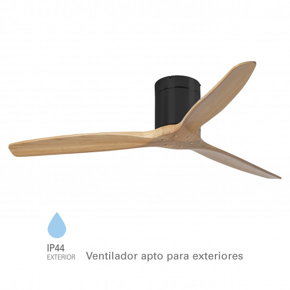 Ventilateur sans lumière Moteur DC Croco chêne/noir 132 cm
