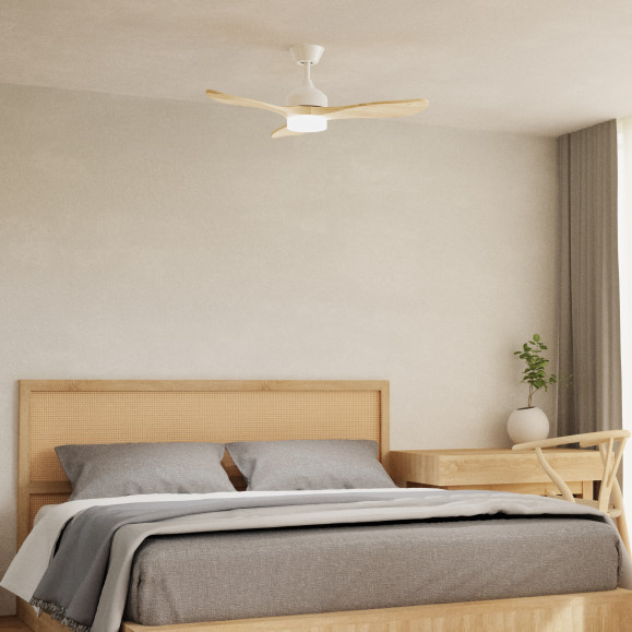 Ventilador de techo con luz motor DC Nere blanco 122 cm